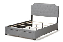 Load image into Gallery viewer, Baxton Studio Aubrianne Modern and Contemporary Grey Fabric Upholstered Queen Storage Bed
