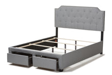 Load image into Gallery viewer, Baxton Studio Aubrianne Modern and Contemporary Grey Fabric Upholstered Queen Storage Bed
