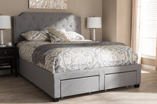 Load image into Gallery viewer, Baxton Studio Aubrianne Modern and Contemporary Grey Fabric Upholstered Queen Storage Bed
