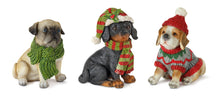Load image into Gallery viewer, Winter Dog Figurine with Hat and Scarf Accent (Set of 12)
