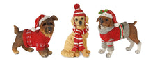 Load image into Gallery viewer, Winter Dog Figurine with Hat and Sweater Accent (Set of 6)
