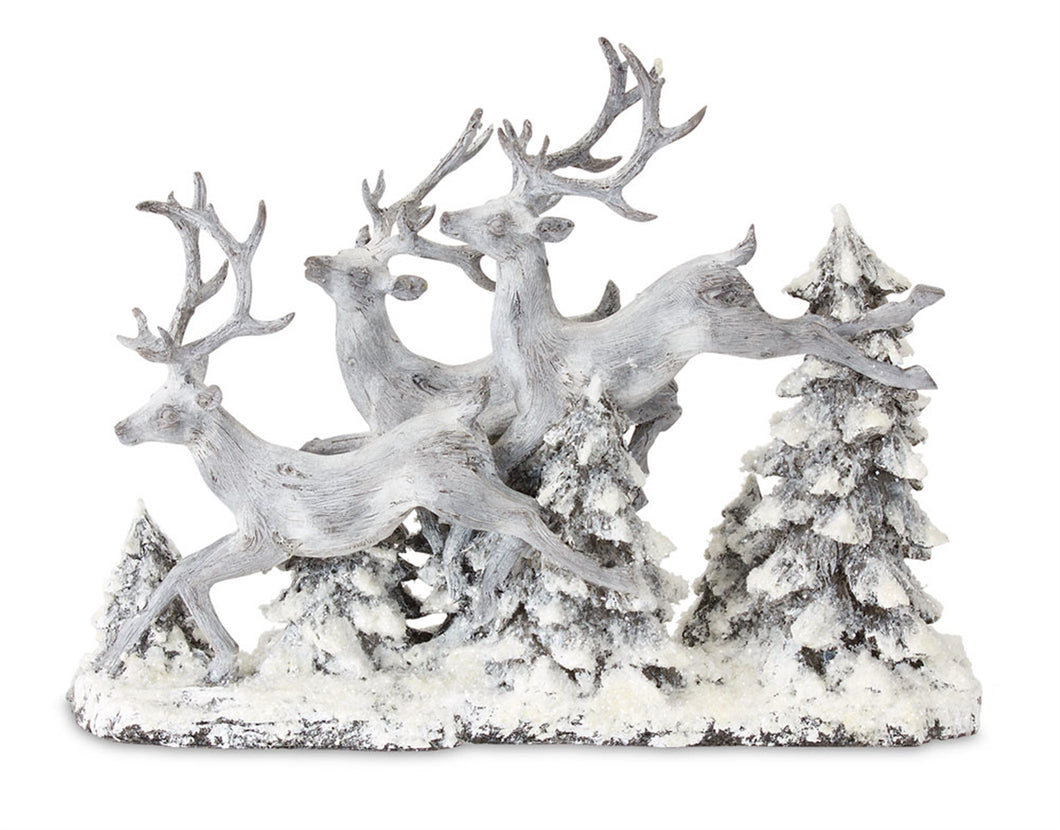 Snowy Deer and Trees Tabletop Display 16