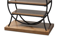 Load image into Gallery viewer, Baxton Studio Lavelle Vintage Rustic Industrial Style Walnut Brown Wood and Dark Bronze-Finished Metal Circular Console Table
