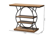 Load image into Gallery viewer, Baxton Studio Lavelle Vintage Rustic Industrial Style Walnut Brown Wood and Dark Bronze-Finished Metal Circular Console Table
