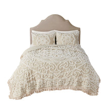Load image into Gallery viewer, Laetitia Tufted Cotton Chenille Medallion Fringe Coverlet Set Full/Queen MP13-7118 By Olliix

