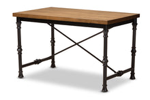 Load image into Gallery viewer, Baxton Studio Verdin Vintage Rustic Industrial Style Wood and Dark Bronze-finished Criss Cross Desk
