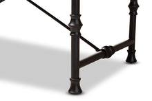 Load image into Gallery viewer, Baxton Studio Verdin Vintage Rustic Industrial Style Wood and Dark Bronze-finished Criss Cross Desk
