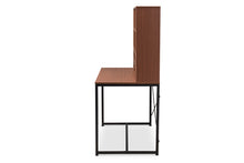 Load image into Gallery viewer, Baxton Studio Edwin Rustic Industrial Style Brown Wood and Metal 2-in-1 Bookcase Writing Desk
