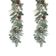 Load image into Gallery viewer, Frosted Pine and Eucalyptus Holiday Garland (Set of 2)
