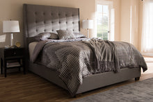 Load image into Gallery viewer, Baxton Studio Georgette Modern and Contemporary Light Grey Fabric Upholstered King Size Bed
