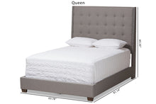 Load image into Gallery viewer, Baxton Studio Georgette Modern and Contemporary Light Grey Fabric Upholstered King Size Bed

