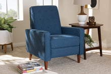 Load image into Gallery viewer, Baxton Studio Mathias Mid-century Modern Blue Fabric Upholstered Lounge Chair
