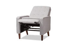 Load image into Gallery viewer, Baxton Studio Mathias Mid-century Modern Light Grey Fabric Upholstered Lounge Chair

