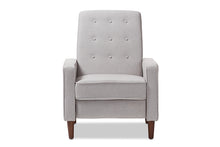Load image into Gallery viewer, Baxton Studio Mathias Mid-century Modern Light Grey Fabric Upholstered Lounge Chair
