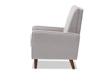 Load image into Gallery viewer, Baxton Studio Mathias Mid-century Modern Light Grey Fabric Upholstered Lounge Chair
