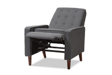 Load image into Gallery viewer, Baxton Studio Mathias Mid-century Modern Grey Fabric Upholstered Lounge Chair
