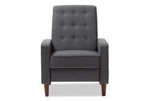 Load image into Gallery viewer, Baxton Studio Mathias Mid-century Modern Grey Fabric Upholstered Lounge Chair
