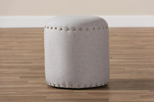 Load image into Gallery viewer, Baxton Studio Rosine Modern and Contemporary Light Grey Fabric Upholstered Nail Trim Ottoman
