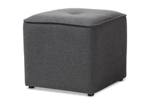 Load image into Gallery viewer, Baxton Studio Corinne Modern and Contemporary Dark Grey Fabric Upholstered Ottoman
