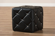 Load image into Gallery viewer, Baxton Studio Stacey Modern and Contemporary Black Faux Leather Upholstered Ottoman
