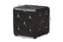 Load image into Gallery viewer, Baxton Studio Stacey Modern and Contemporary Black Faux Leather Upholstered Ottoman
