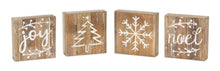 Load image into Gallery viewer, Rustic Wood Christmas Block DŽcor (Set of 8)
