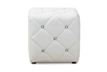 Load image into Gallery viewer, Baxton Studio Stacey Modern and Contemporary White Faux Leather Upholstered Ottoman
