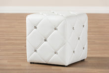 Load image into Gallery viewer, Baxton Studio Stacey Modern and Contemporary White Faux Leather Upholstered Ottoman
