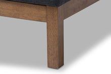 Load image into Gallery viewer, Baxton Studio Louvain Modern and Contemporary Dark Grey Fabric Upholstered Walnut-Finished Twin Sized Platform Bed
