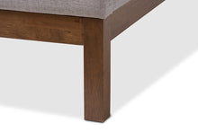 Load image into Gallery viewer, Baxton Studio Louvain Modern and Contemporary Greyish Beige Fabric Upholstered Walnut-Finished Full Sized Platform Bed
