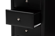 Load image into Gallery viewer, Baxton Studio Tessa Modern and Contemporary Black Faux Leather Upholstered 3-Drawer Nightstand
