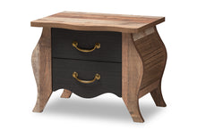 Load image into Gallery viewer, Baxton Studio Romilly Country Cottage Farmhouse Black and Oak-Finished Wood 2-Drawer Nightstand
