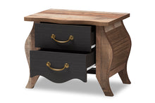 Load image into Gallery viewer, Baxton Studio Romilly Country Cottage Farmhouse Black and Oak-Finished Wood 2-Drawer Nightstand
