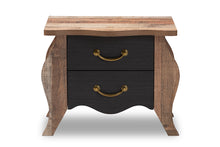 Load image into Gallery viewer, Baxton Studio Romilly Country Cottage Farmhouse Black and Oak-Finished Wood 2-Drawer Nightstand
