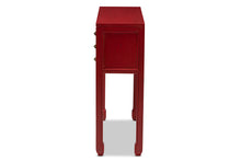 Load image into Gallery viewer, Baxton Studio Melodie Classic and Antique Red Finished Wood Bronze Finished Accents 6-Drawer Console Table
