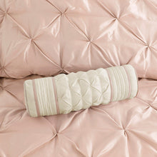 Load image into Gallery viewer, Madison Park Laurel 100% Polyester Polyoni Pieced With Tufted 7 Piece Comforter Set - Full - Blush MP10-6644 By Olliix

