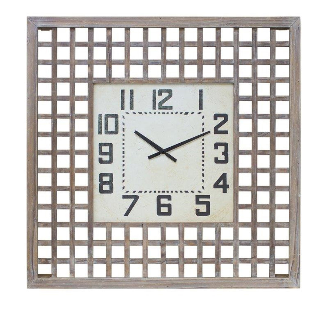 Lattice Wood Wall Clock 29.5