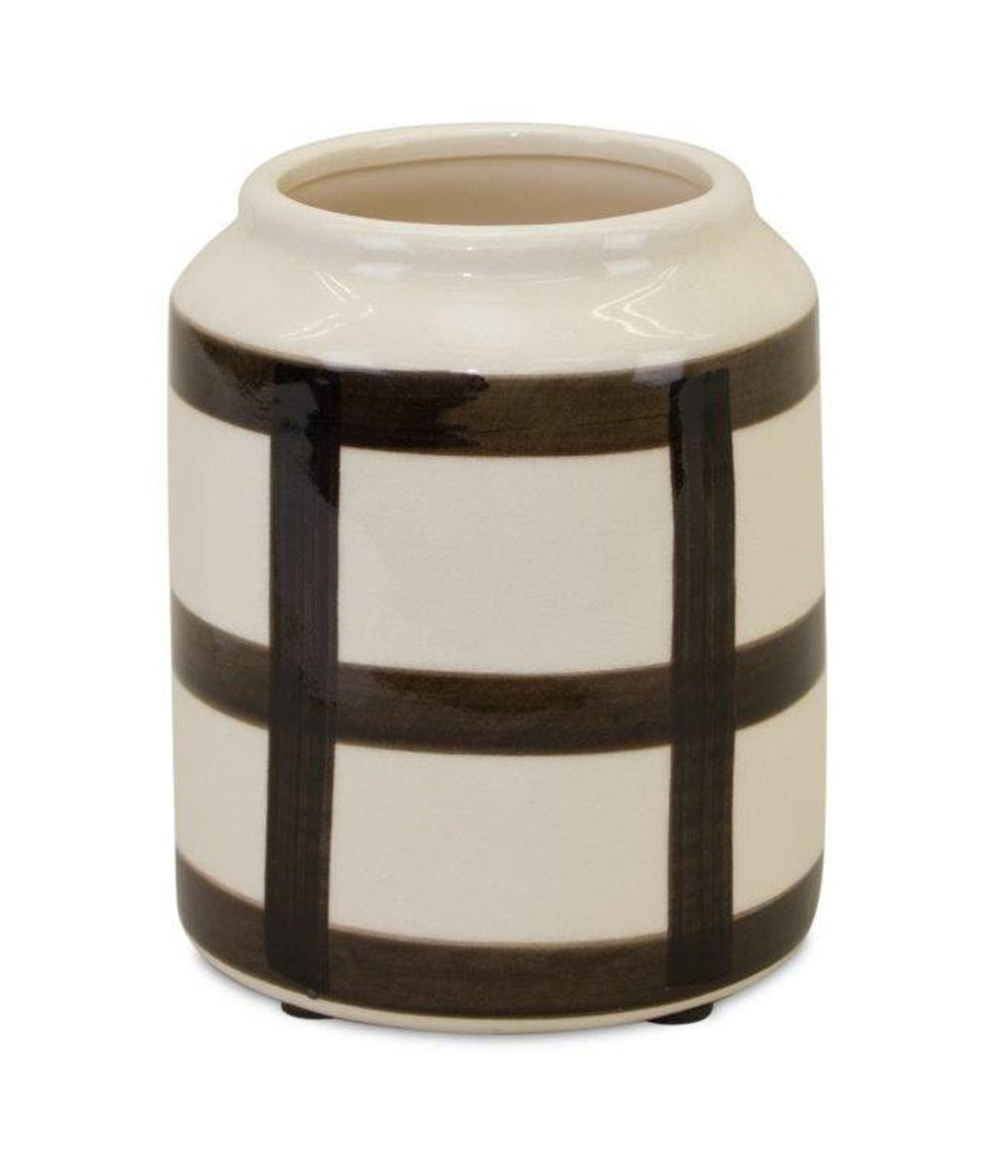 Ivory and Black Terra Cotta Vase 6