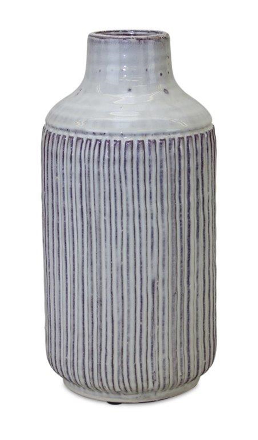 Rustic Ribbed Terra Cotta Vase 12.25
