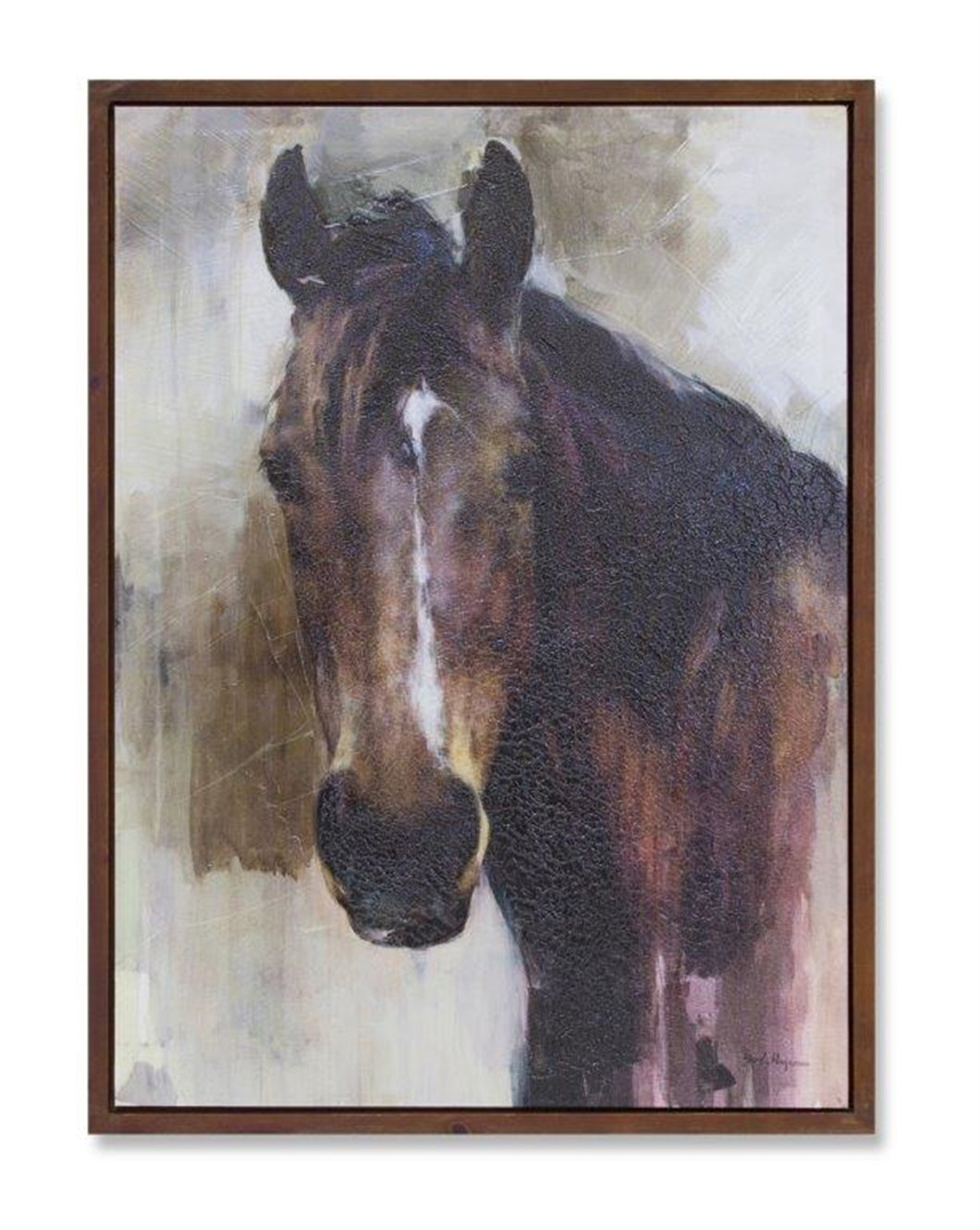Wood Framed Horse Canvas Painting 31.5