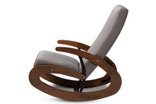Load image into Gallery viewer, Baxton Studio Kaira Modern and Contemporary Gray Fabric Upholstered and Walnut-Finished Wood Rocking Chair
