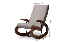 Load image into Gallery viewer, Baxton Studio Kaira Modern and Contemporary Gray Fabric Upholstered and Walnut-Finished Wood Rocking Chair
