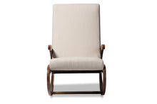Load image into Gallery viewer, Baxton Studio Kaira Modern and Contemporary Light Beige Fabric Upholstered and Walnut-Finished Wood Rocking Chair
