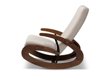 Load image into Gallery viewer, Baxton Studio Kaira Modern and Contemporary Light Beige Fabric Upholstered and Walnut-Finished Wood Rocking Chair
