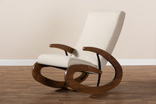 Load image into Gallery viewer, Baxton Studio Kaira Modern and Contemporary Light Beige Fabric Upholstered and Walnut-Finished Wood Rocking Chair
