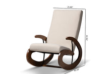 Load image into Gallery viewer, Baxton Studio Kaira Modern and Contemporary Light Beige Fabric Upholstered and Walnut-Finished Wood Rocking Chair
