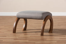 Load image into Gallery viewer, Baxton Studio Sandrine Modern and Contemporary Grey Fabric Upholstered Walnut Brown Finished Wood Ottoman
