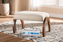 Load image into Gallery viewer, Baxton Studio Sandrine Modern and Contemporary Light Beige Fabric Upholstered Walnut Brown Finished Wood Ottoman
