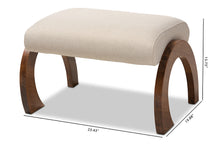 Load image into Gallery viewer, Baxton Studio Sandrine Modern and Contemporary Light Beige Fabric Upholstered Walnut Brown Finished Wood Ottoman
