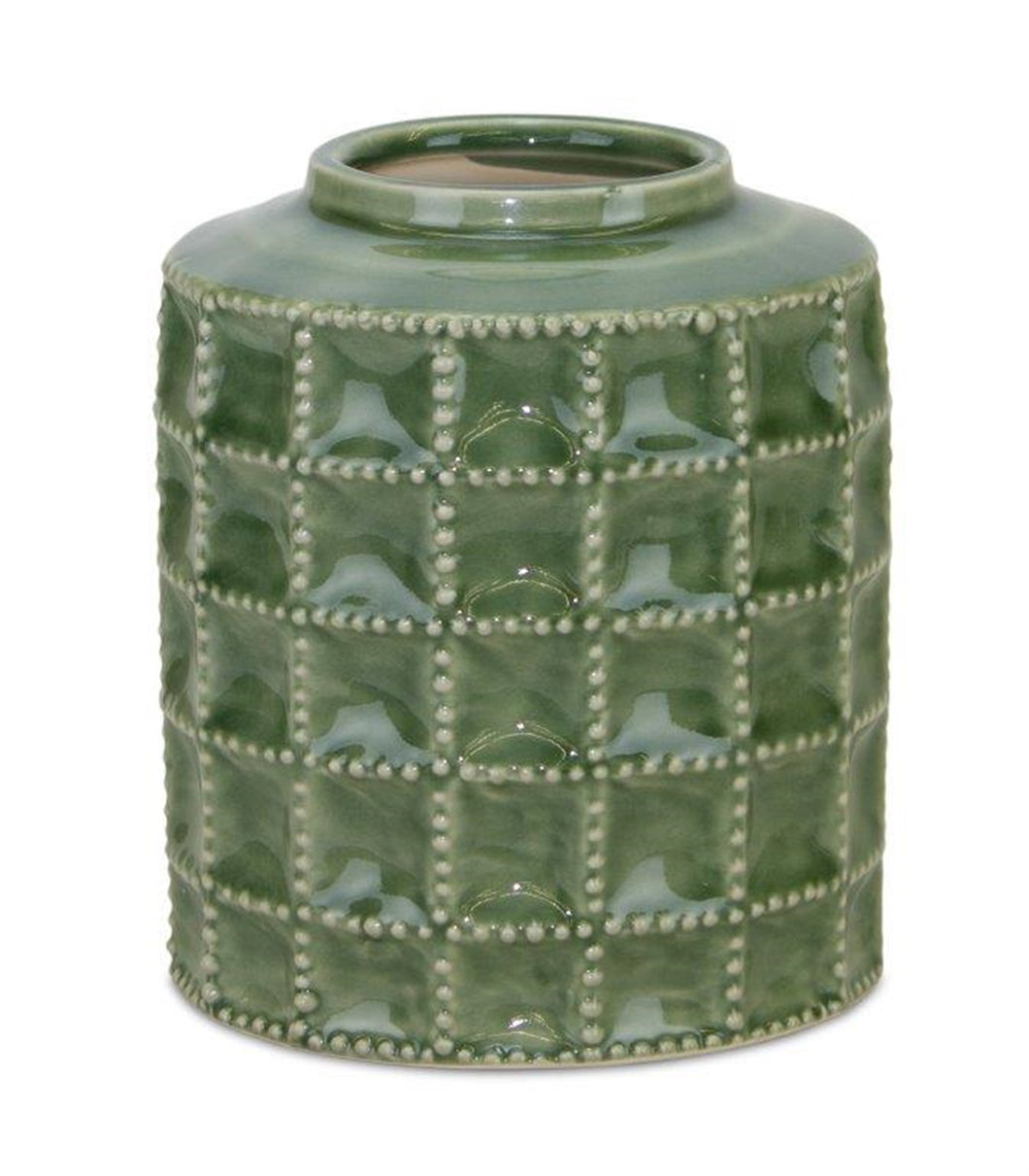 Sage Green Terra Cotta Vase 6.75